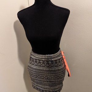 Sequin Skirt with Zipper: Siver & Grey